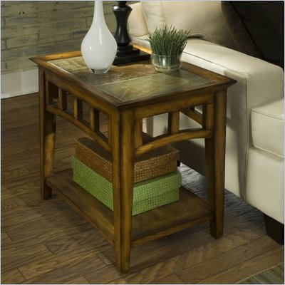 Riverside Andorra Side Table in Burnished Oak