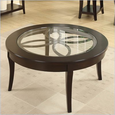 Riverside Furniture Annandale Round Cocktail Table in Dark Mahogany