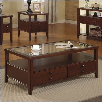 Riverside Furniture Avenue Drawer Cocktail Table in Dark Cherry
