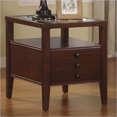 Riverside Furniture Avenue Rectangular End Table in Dark Cherry