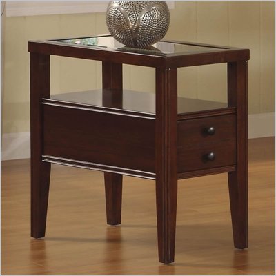 Riverside Furniture Avenue Chairside Table in Dark Cherry