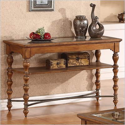 Riverside Furniture Bainbridge Sofa Table in Tuscan Burnished Wheat