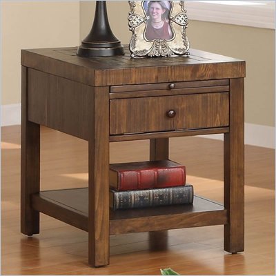 Riverside Furniture Belize Rectangular End Table in Old World Distressed Pine