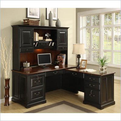 Riverside Furniture Bridgeport Workstation in Burnished Cherry