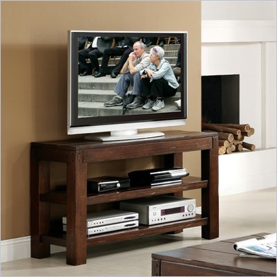 Riverside Furniture Castlewood Open Console Table/TV Stand in Warm Tobacco