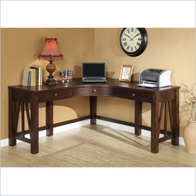 Riverside Furniture Castlewood Corner Desk in Warm Tobacco