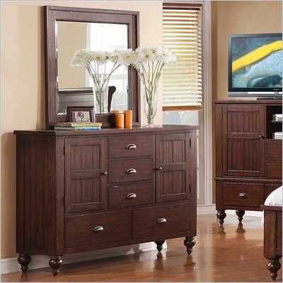 Riverside Furniture Castlewood Door Dresser in Warm Tobacco