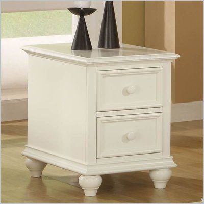 Riverside Cliffside Rectangular Drawer End Table in Shores White