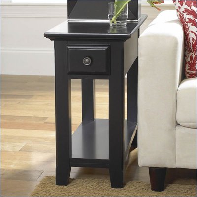 Riverside Furniture Cobble Hill Chairside Table in Bridgewood Black