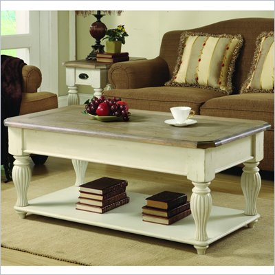 Riverside Furniture Coventry Two Tone Cocktail Table in Dover White