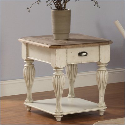 Riverside Furniture Coventry Two Tone End Table in Dover White