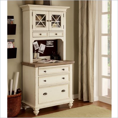 Riverside Furniture Coventry Two Tone Workstation in Dover White