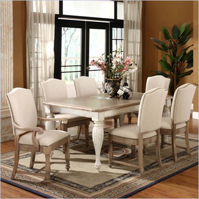 Riverside Furniture Coventry Two Tone Dining Table in Dover White