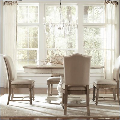 Riverside Furniture Coventry Two Tone Dining Table in Dover White