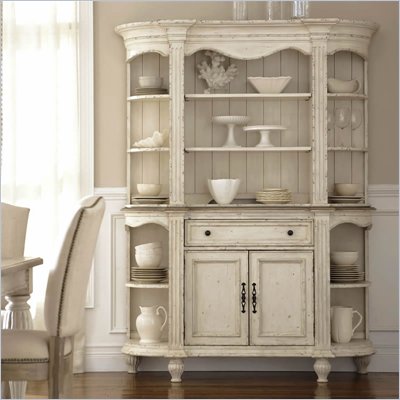 Riverside Furniture Coventry Two Tone Server and Hutch in Dover White