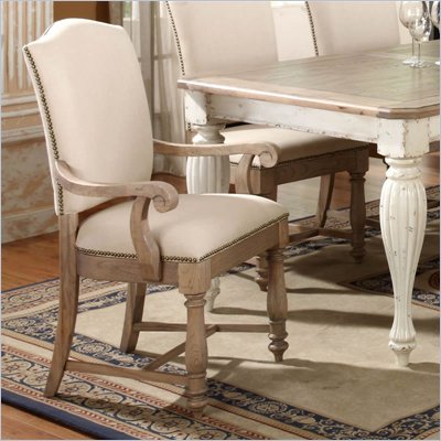 Riverside Furniture Coventry Two Tone Arm Chair in Weathered Driftwood