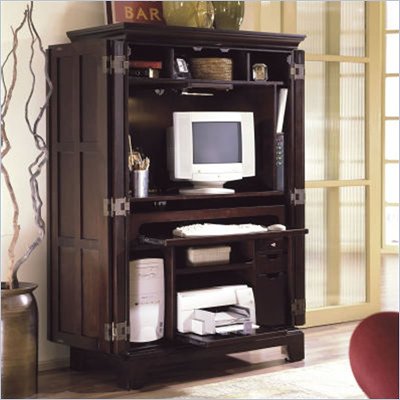 Riverside Furniture Crossings Wood Computer Armoire in Espresso