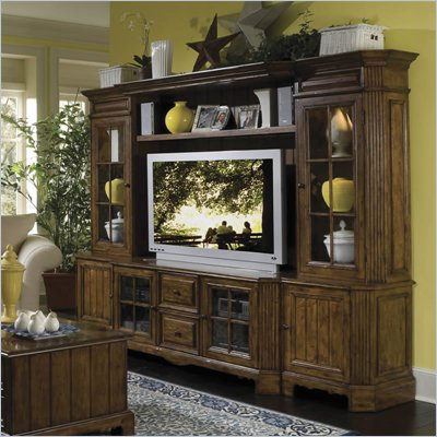 Riverside Furniture Delcastle Entertainment Center in Irish Pine