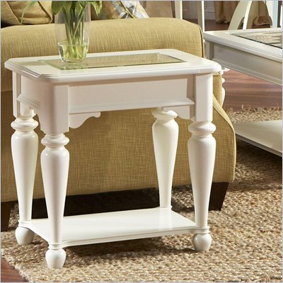 Riverside Furniture Essex Point Rectangular End Table in Shores White