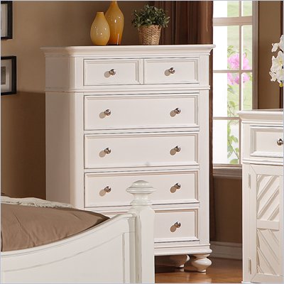 Riverside Furniture Evening Tide 5-Drawer Chest in Captiva White