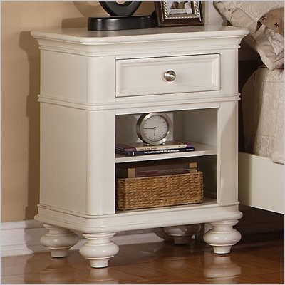 Riverside Furniture Evening Tide 1-Drawer Nightstand in Captiva White