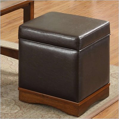 Riverside Furniture Falls Village Storage Stool in Dark Brown