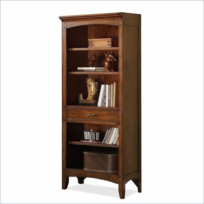 Riverside Furniture Falls Village Open Bookcase in Distresed Cherry