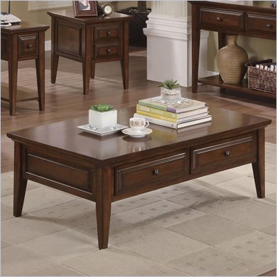 Riverside Furniture Hilborne Cocktail Table in Burnished Cherry