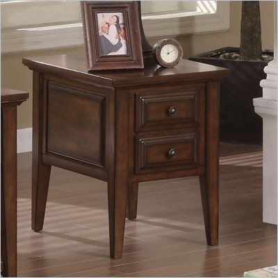 Riverside Furniture Hilborne Two Drawer End Table in Burnished Cherry