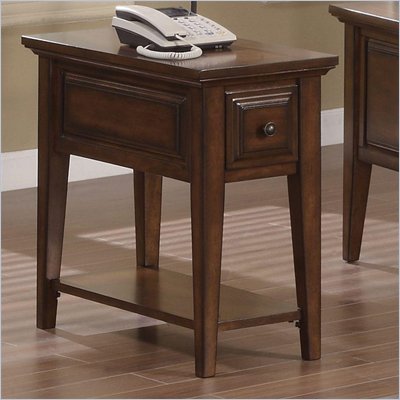 Riverside Furniture Hilborne Chairside Table in Burnished Cherry
