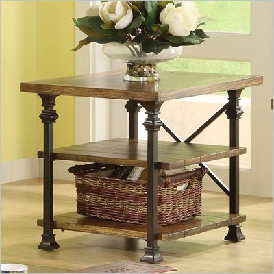 Riverside Lennox Street Rectangular End Table in Landmark Worn Oak 