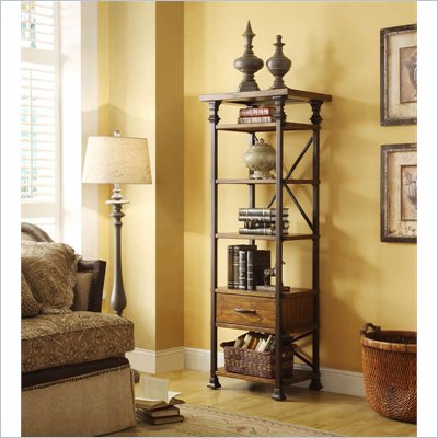 Riverside Furniture Lennox Street Etagere in Landmark Worn Oak