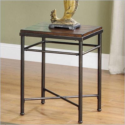 Riverside Furniture Logan Square Chairside Table in Aged Pine