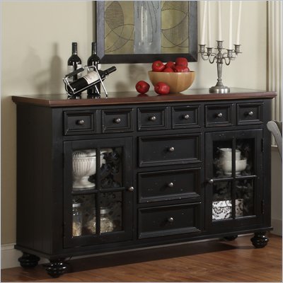 Riverside Furniture Marbella Server in Aged Black