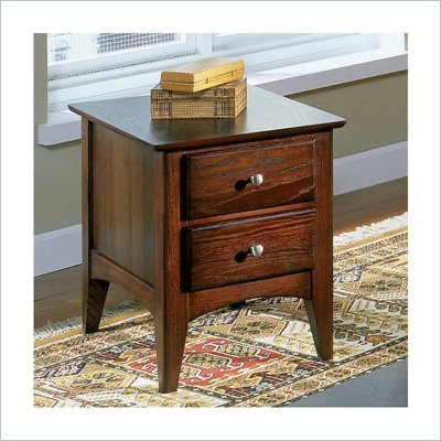 Riverside Furniture Metro II Two Drawer End Table in Ebony Brown