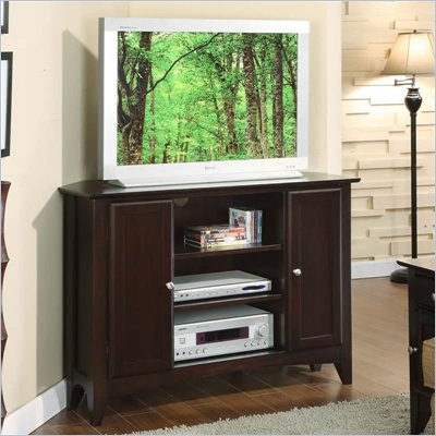 Riverside Furniture Metro II 44 Inch Corner Stand in Ebony Brown