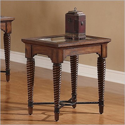 Riverside Furniture Monterey Chairside Table in Aged Ash