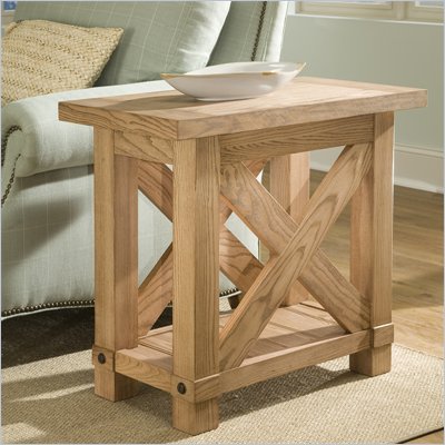 Riverside Furniture Napa Valley Chairside Table in Champagne Ash