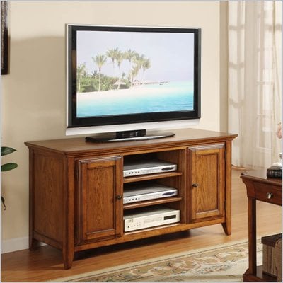 Riverside Furniture Oak Ridge 52 Inch TV Stand in Warm Oak
