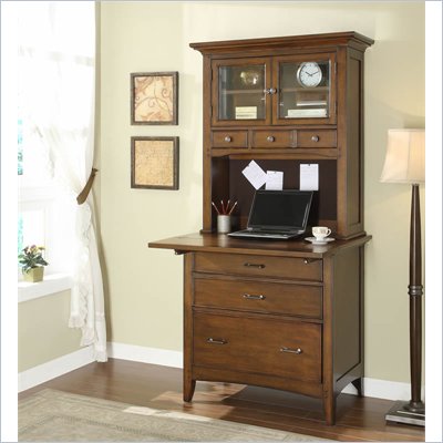 Riverside Furniture Oakton Village Workstation in Distressed Oak