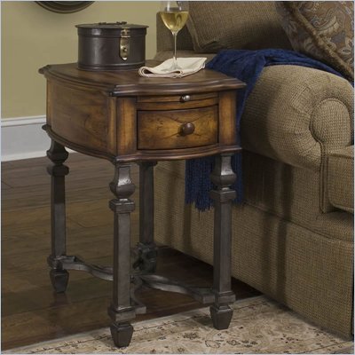 Riverside Octavia Chairside Table in August Morning/Stardust finish