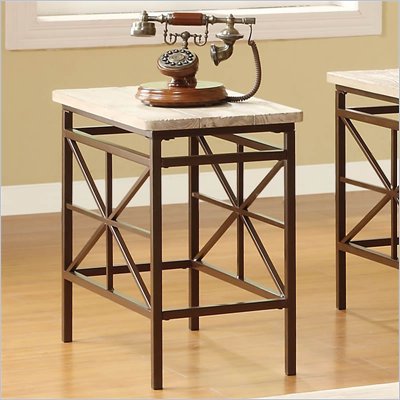 Riverside Furniture Palo Alto Chairside Table in Weathered White