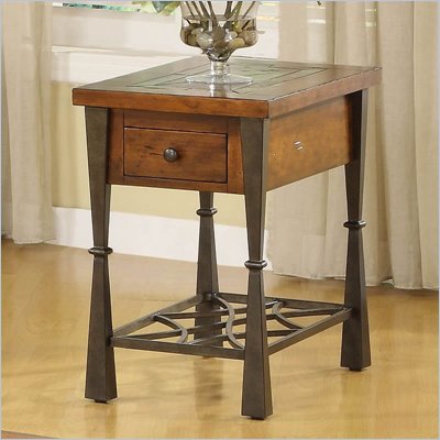 Riverside Furniture Santos Rectangular End Table in Worn Alder