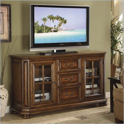 Riverside Furniture Seville Square 60 Inch High Waist TV Stand in Warm Oak