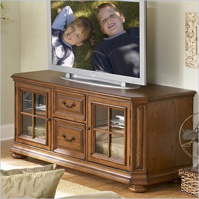Riverside Furniture Seville Square 65 Inch TV Stand in Warm Oak