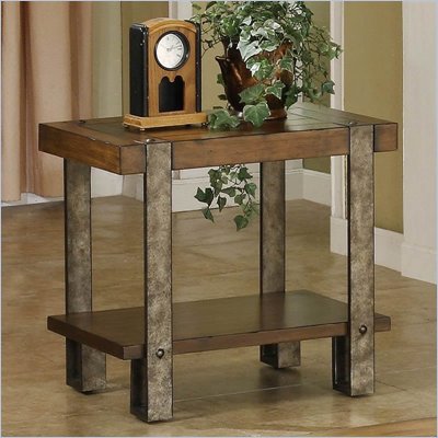 Riverside Furniture Sierra Chairside Table in Landmark Worn Oak