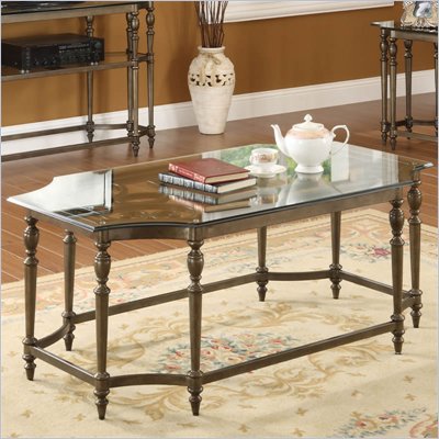 Riverside Furniture Southbury Rectangular Coctail Table Base-Glass in Classic Bronze
