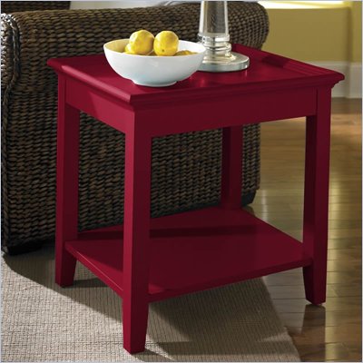 Riverside Splash Of Color Tray Top End Table in Chili Pepper Red 