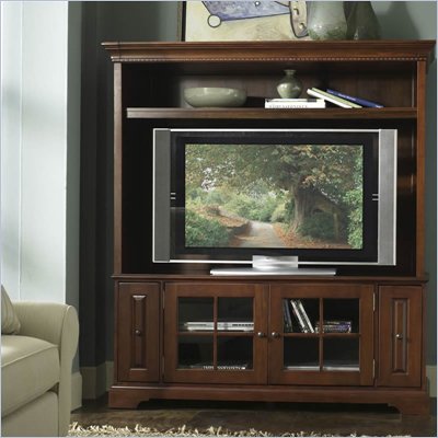 Riverside Furniture Visions 64 Inch TV Stand with Deck in Bordeaux Cherry
