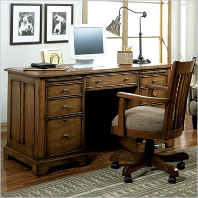 Riverside Furniture Woodland's Oak 56 Inch Flat Top Desk